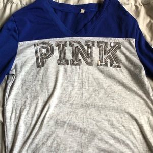 PINK | Women’s Blue and Grey shirt | Small
